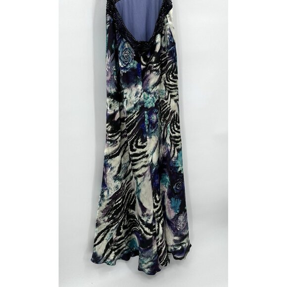 CACHE maxi dress gown beaded backless sequins satin floral Y2K party evening 4 - Picture 12 of 14